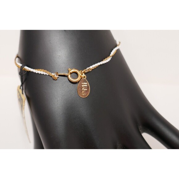 Hobe Gold Tone & White Twisted 6.5" Chain Bracelet RARE - Picture 6 of 8